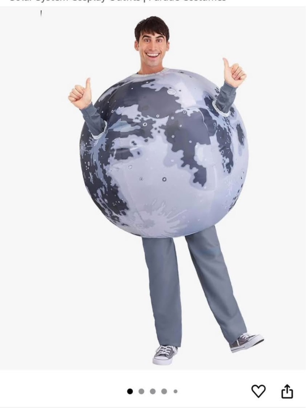 Moon Inflatable Costume - Gray Planet Outfit